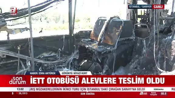 İETT otobüsü yandı