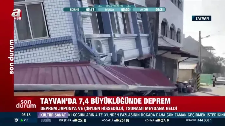 Tayvan’da 7,4 büyüklüğünde deprem!