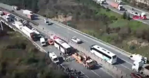 TEM’de zincirleme kaza! Ankara yönü trafiğe kapandı