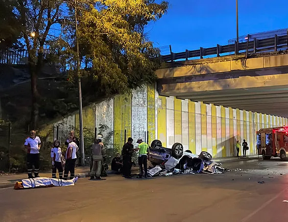 TEM Otoyolu’nda köprüden uçtu! Korkunç kaza