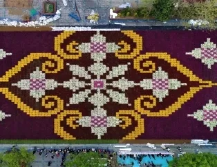 Dünyanın en büyük lale halısı havadan görüntülendi