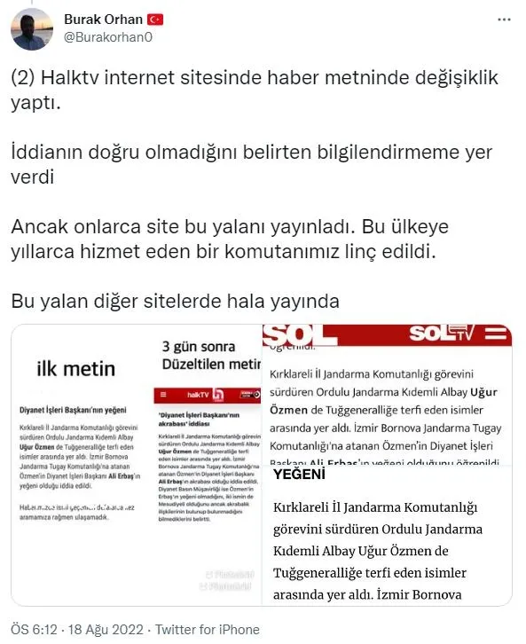 CHP yandaşı 'mangır medya' yine yalan çukuruna düştü! "Diyanet İşleri Başkanı'nın Tuğgeneral yeğeni" iftirası ellerinde patladı-6