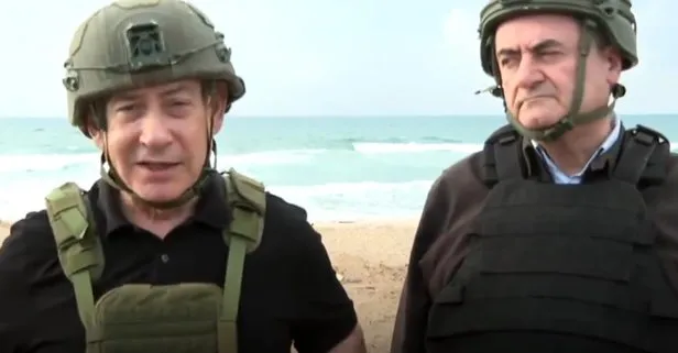 Eli kanlı katil Netanyahu ve Katz Gazze'yi ikiye bölen Netzarim Koridoru'na gitti: Katliama devam mesajı