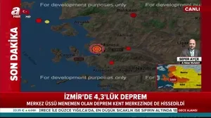 İzmir’de 4.3 büyüklüğünde deprem