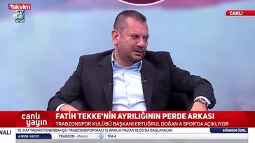 Ertuğrul Doğan'dan Fatih Tekke açıklaması: İstifayı A Spor bildirimiyle öğrendim