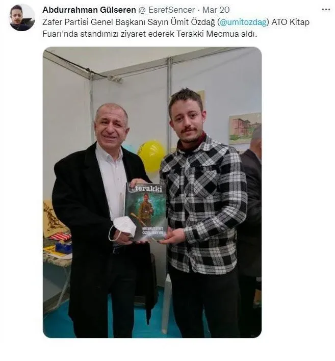 Özdağ ile Muhalif Gençlik hesabını yöneten Abdurrahman Gülseren