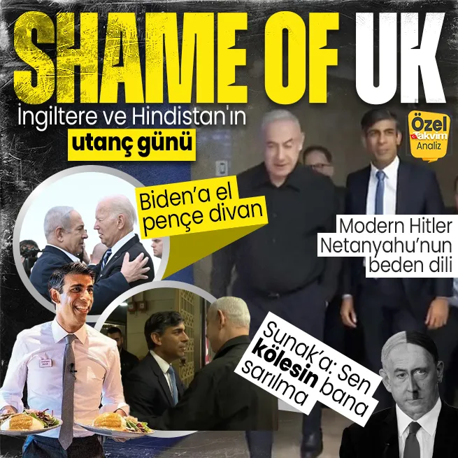 ANALİZ | Modern Hitler Netanyahunun beden dili! Bidena el pençe divan Sunaka sen sömürgesin muamelesi: İngiltere ve Hindistanın utanç günü