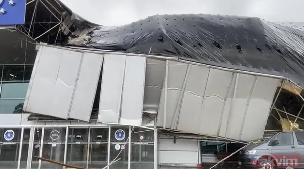 Yıldırım otobüs terminaline düştü: Çatı çöktü - 2