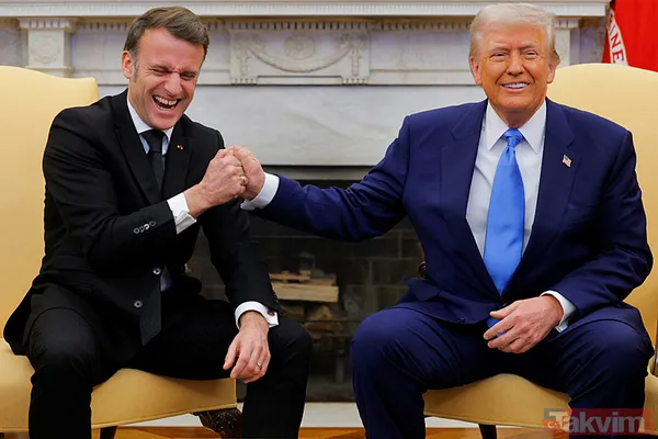 Macron ve Trump’ın tokalaşma mücadelesi: Beyaz Saray’da yeni round! O anlar viral oldu - 16