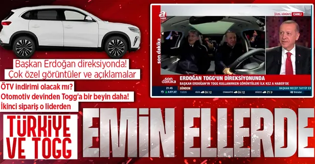 Başkan Erdoğan’ın Togg kullanırken ilk görüntüleri A Haber'de yayınladı! Başkan Erdoğan'dan çok özel açıklamalar