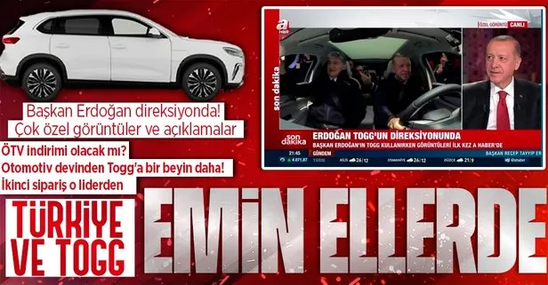 Başkan Erdoğan’ın Togg kullanırken ilk görüntüleri A Haber’de yayınladı! Başkan Erdoğan’dan çok özel açıklamalar