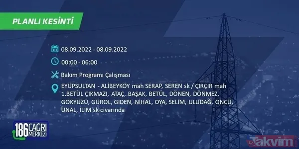 İSTANBUL ELEKTRİK KESİNTİSİ | 8-9 Eylül'de İstanbul'un 24 ilçesinde elektrikler kesilecek! Elektrik kesintileri nerede olacak? - 50