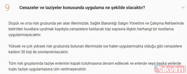 Kafe restoranlarda HES kodu zorunlu mu? Kahvehanelerde oyun serbest mi? Kimler toplu taşıma kullanabilecek? - 19