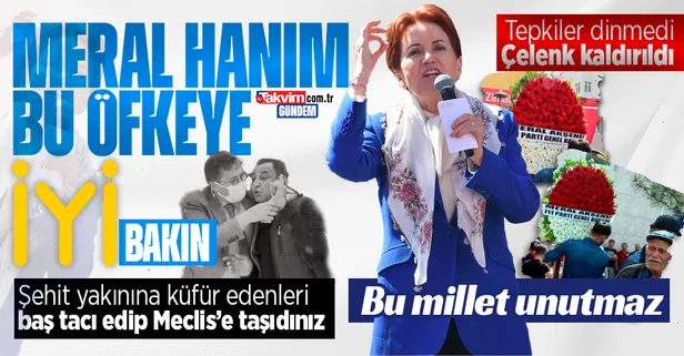 Terörle iş birliğini bu millet affetmez! Şehit cenazesinde İYİ Parti çelengi kaldırıldı