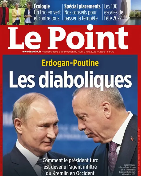 Türkiye düşmanı Fransız dergi Le Point'ten yeni skandal! Erdoğan ve Putin'i manşete taşıyıp 'Şeytaniler' başlığı attılar!-2