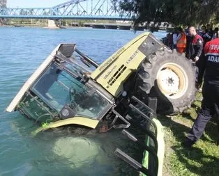 Traktörle nehre uçtu!