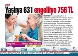 Yaşlıya 631 engelliye 756 TL