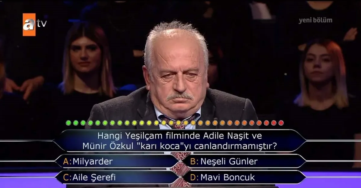 Kim Milyoner Olmak İster’e damga vuran Yeşilçam sorusu! Adile Naşit ve Münir Özkul...