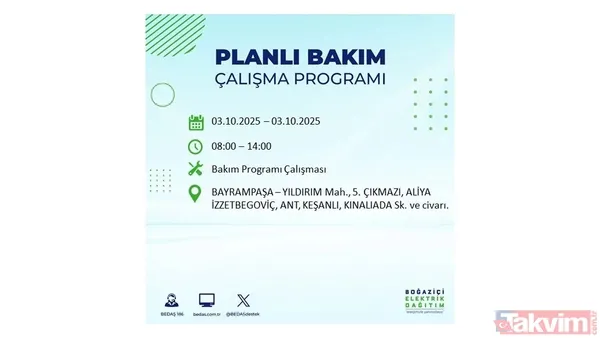 İstanbul'da elektrik kesintisi alarmı: BEDAŞ saat verdi! 3 EKİM ilçe ilçe kesinti programı - 13