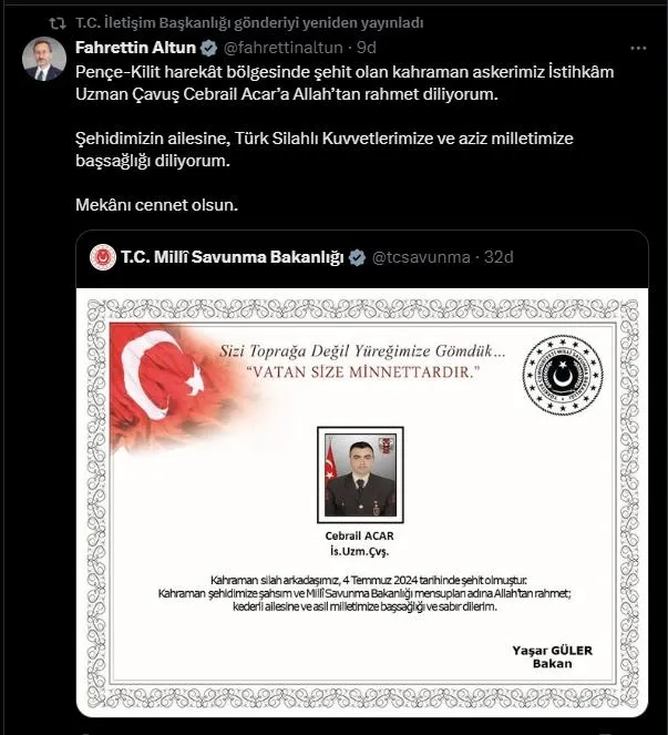 Milli Savunma Bakanlığı duyurdu: 1 asker şehit düştü-5