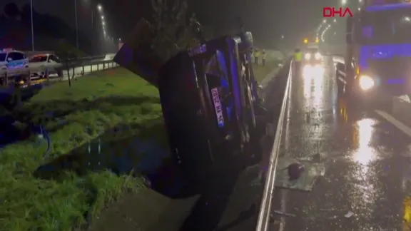 Kuzey Marmara Otoyolu'nda can pazarı: Takla atan minibüste 1 ölü 1 ağır yaralı