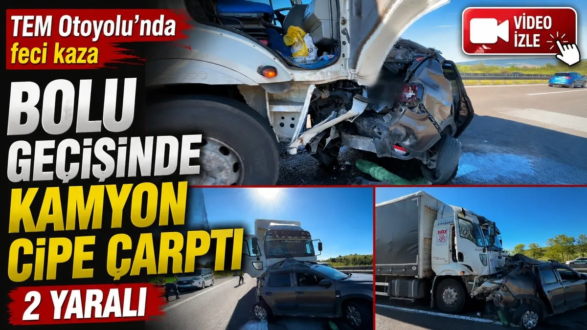 Bolu geçişinde kamyon cipe çarptı: 2 yaralı