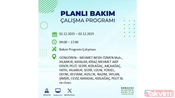 İstanbul elektrik kesintisi 2 Aralık: 8 saat yok! Gaziosmanpaşa, Beşiktaş, Beyoğlu... - 31