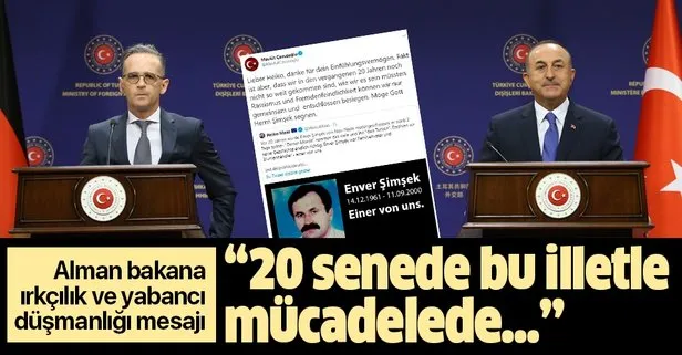 Dışişleri Bakanı Mevlüt Çavuşoğlu’ndan Alman mevkidaşı Heiko Maas’a Enver Şimşek mesajı