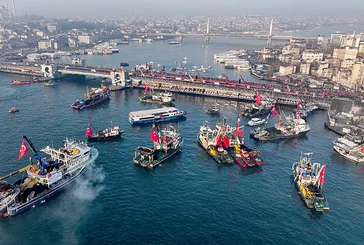 Gazze’ye denizden gelen destek! Balıkçılar tekneleriyle katıldı