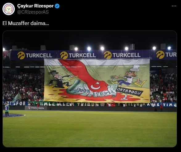 Çaykur Rizespor taraftarından Filistin pankartı! Türkiye detayı büyük beğeni topladı-4