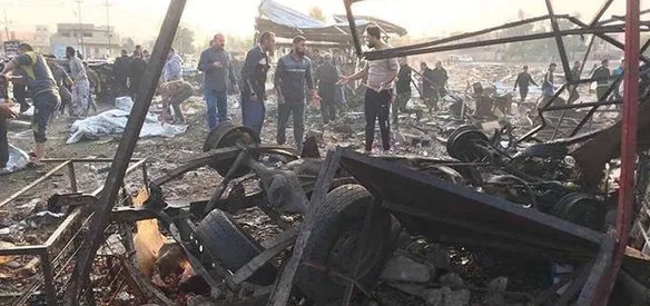 IRAK'TA PAZAR YERİNDE PATLAYICI YÜKLÜ KAMYONLA DÜZENLENEN İNTİHAR SALDIRISINDA 150 KİŞİ ÖLDÜ
