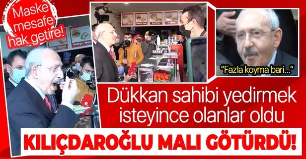 Dükkan sahibi tattırmak isteyince CHP Genel Başkanı Kemal Kılıçdaroğlu ’malı’ götürdü: Fazla koyma...