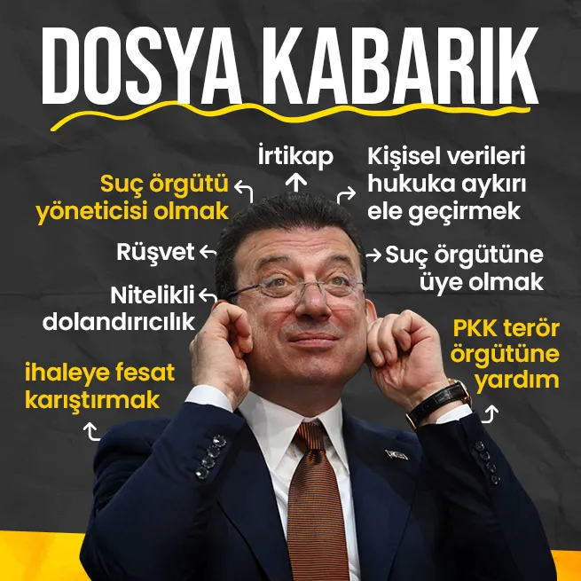 İşte İBB Başkanı Ekrem İmamoğlu hakkındaki suçlamalar: Rüşvetten irtikapa PKKya yardımdan dolandırıcılığa!