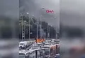 Bakırköy D-100 Karayolu'nda İETT otobüsünün motor kısmı alev alev yandı!