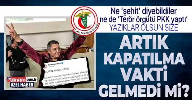 Terör sevici Şebnem Korur Fincancı’nın başkanı olduğu Türk Tabipler Birliği, Gara’daki kalleşliğin ardından yine ’terör örgütü PKK’ diyemedi!