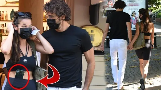 Pınar Deniz ve sevgilisi Yiğit Kirazcı el ele yakalandı! Telefonunu taytına sıkıştıran Pınar herkesi güldürdü-2