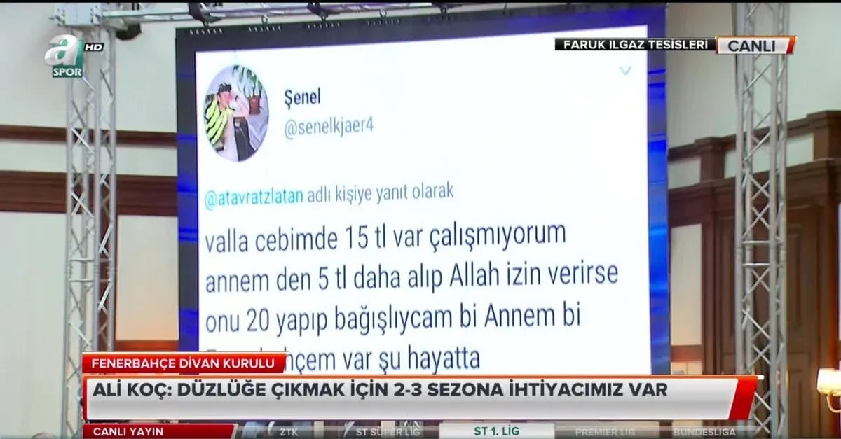 Fenerbahce Baskani Ali Koc Bir Galatasarayli 500 Bin Tl Bagis Yapti Takvim