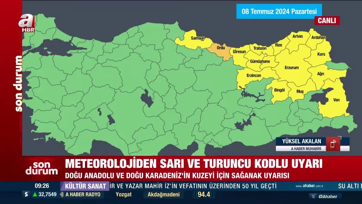 Meteoroloji'den o illere sarı kodlu uyarı
