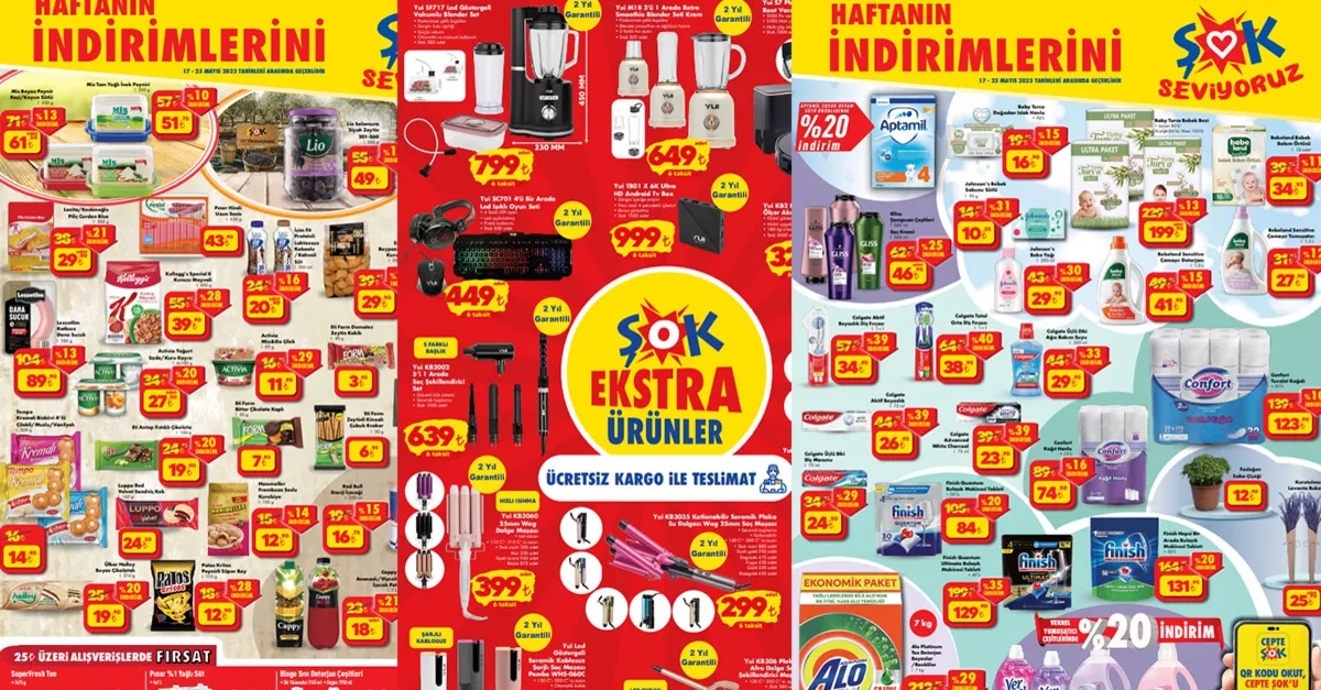 ŞOK’ta bu hafta 200 ml + 5 çeşit  Deodorant 40 TL! ŞOK 22-22-23 Mayıs 2023 aktüel ürünler kataloğu! 5 sayfa broşür az evvel yayımlandı!