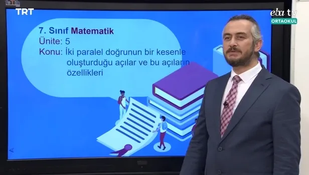 7. Sınıf Matematik  Dersi - Konu: İki Paralel Doğrunun Bir Kesenler Oluşturduğu Açılar - (1 Nisan 2020 Çarşamba)