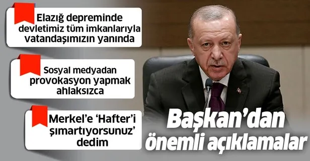 Başkan Erdoğan’dan Elazığ depremi provokatörlerine sert tepki!