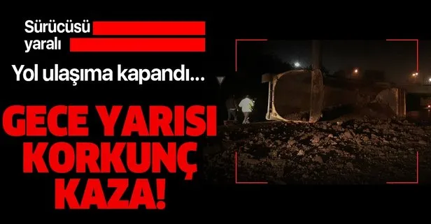 Zeytinburnu’nda toprak yüklü hafriyat kamyonu yola devrildi: 1yaralı