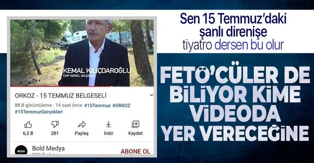 Firari FETÖ’cüler 15 Temmuz belgesellerinde Kemal Kılıçdaroğlu’nun videosunu kullandı