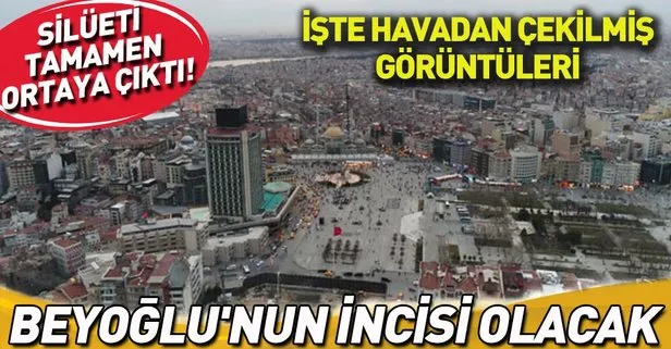 Taksim Camii’nin minarelerinin külahları yerleştirildi! O anlar havadan görüntülendi