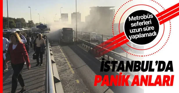 Metrobüste yangın! Seferler normale döndü