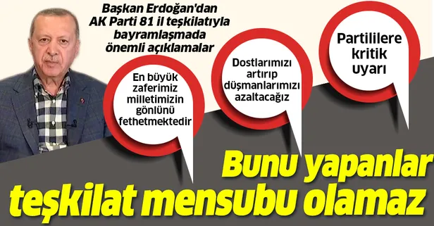 Son dakika: Başkan Erdoğan'dan AK Parti 81 il teşkilatıyla bayramlaşmada önemli açıklamalar
