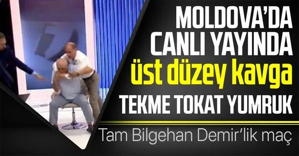 Moldova’da eski İçişleri Bakanı ile eski Cumhurbaşkanı Danışmanı canlı yayında birbirini yumrukladı