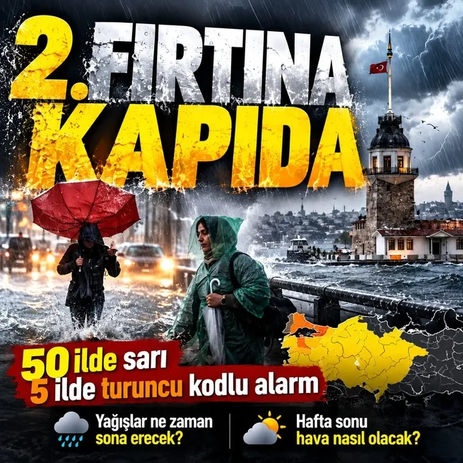 Meteorolojiden 5 ile turuncu 50 sarı kodlu uyarı! İstanbul dahil birçok ilde şiddetli sağanak ve fırtına alarmı