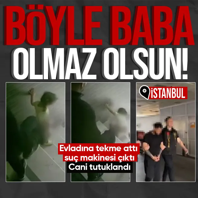 Tekme attığı çocuğu merdivenden yuvarlandı! Baba tutuklandı: 50 suç kaydı olduğu ortaya çıktı
