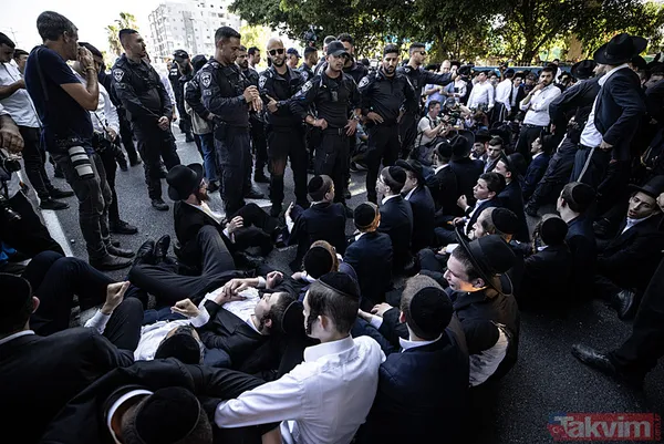 Terör devleti İsrail her geçen gün daha da karışıyor! Ultra Ortodoks Yahudiler (Harediler) yine sokaklara akın etti - 42